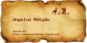 Angelus Mátyás névjegykártya