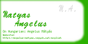 matyas angelus business card